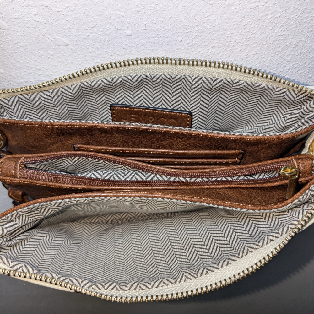 Cow Print Crossbody Bag with Brown Strap - Picture 3 of 5